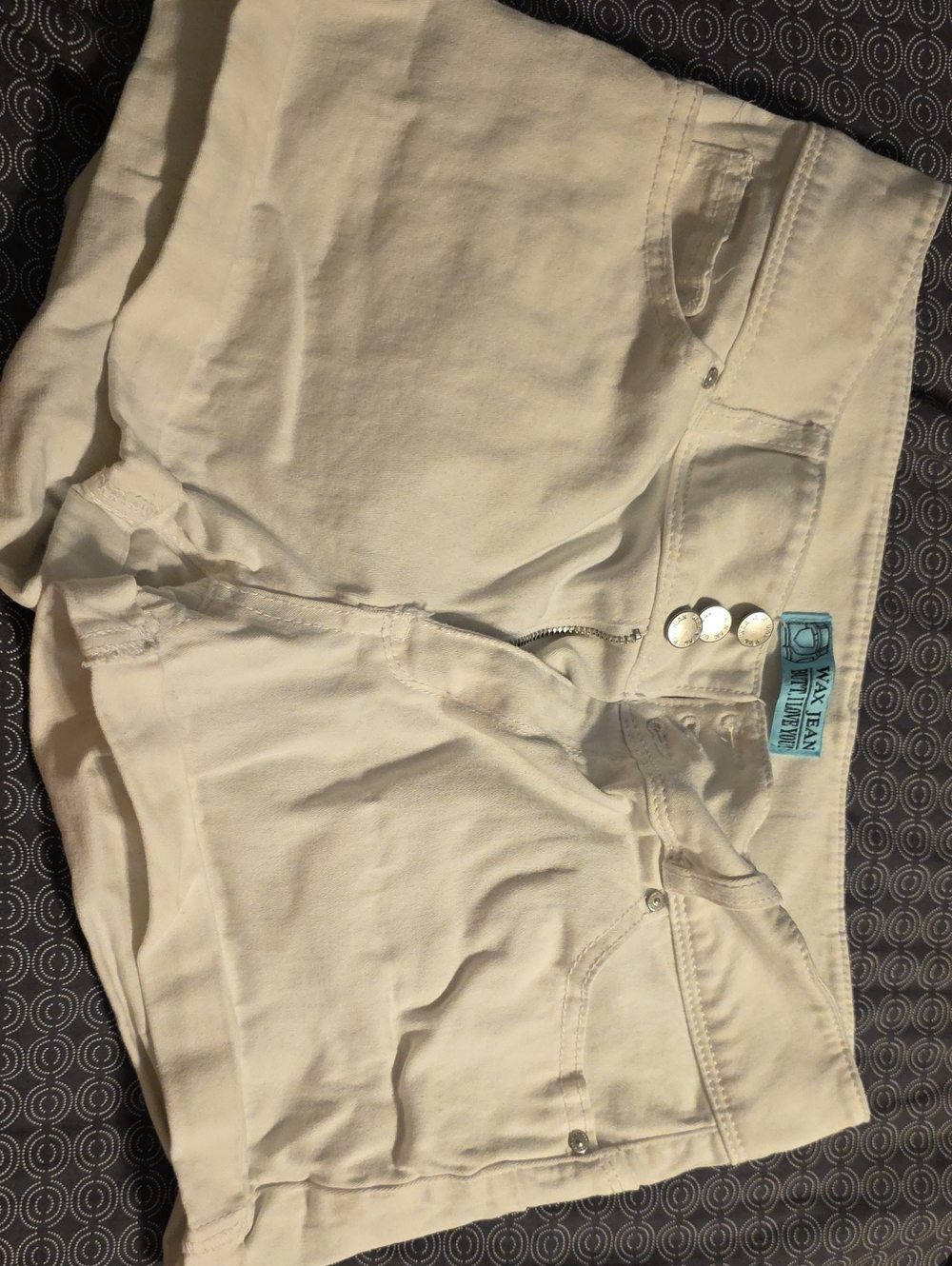 Wax Jean White High-Rise Shorts with Button Fly